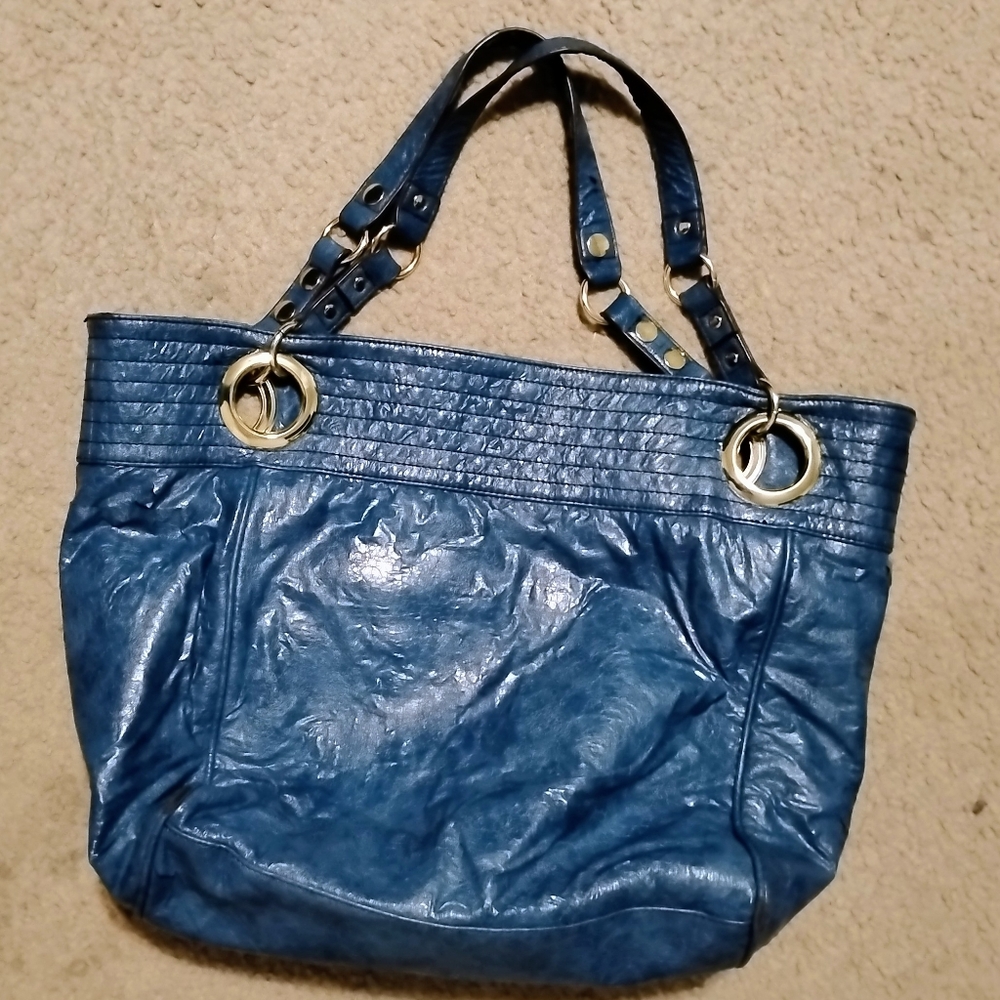 Steve Madden Teal Blue Faux Leather Slouch Tote
